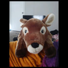 Plow & Hearth Fuzzy Spotted Fawn Body Pillow – 47 Zoll Lang, Hellbraun, Waschbar